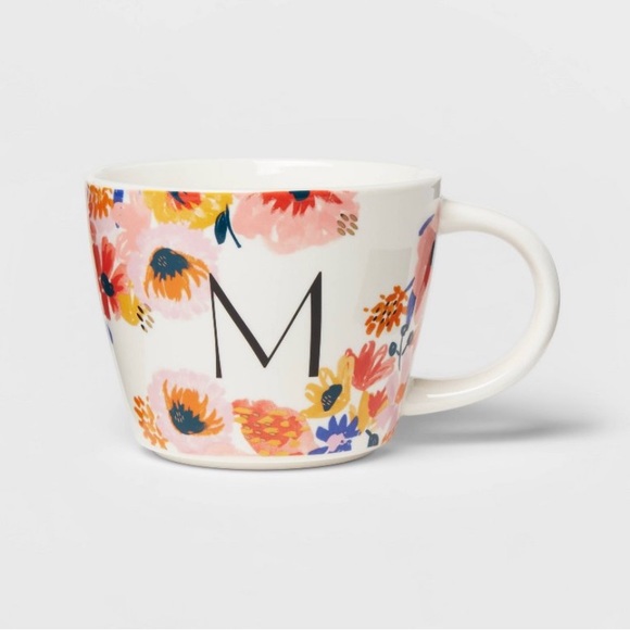 Opalhouse Holiday Opalhouse 6oz Stoneware Monogram Floral Mug With